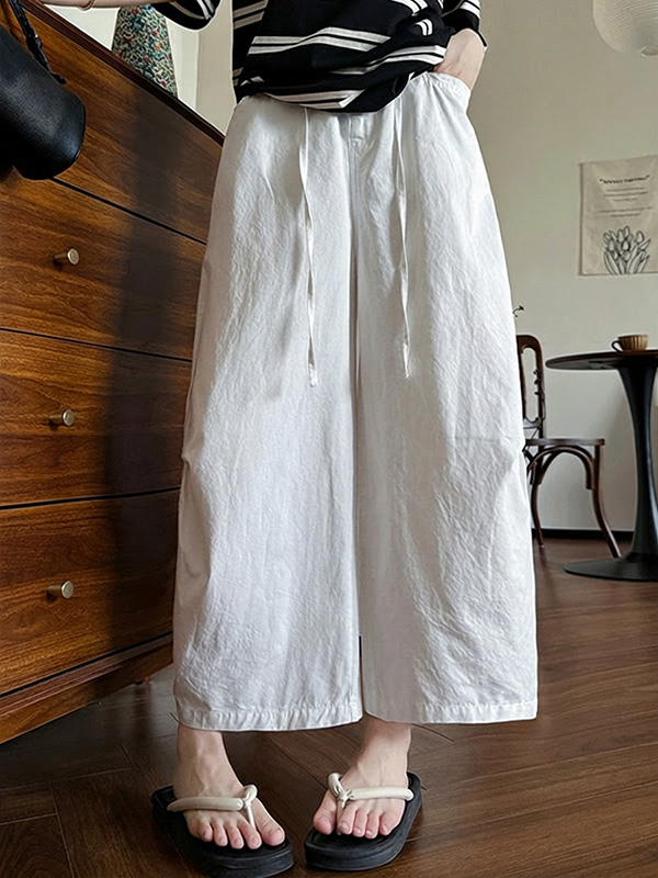 「身長145cm以上向け」ゆったり細見えカジュアルなワイドシルエットカーゴパンツ