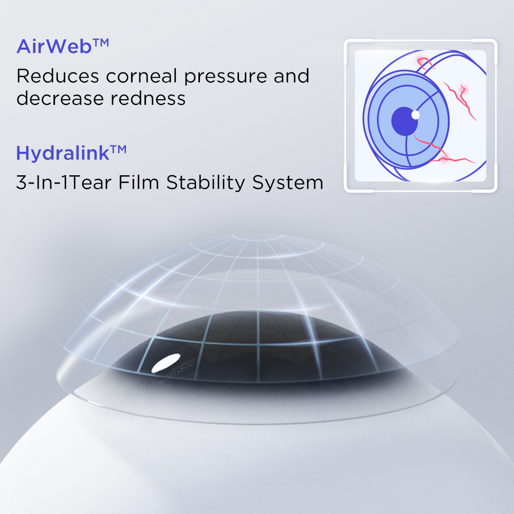 moody BLUE S Series Clear Contacts (Silicone Hydrogel) | 1 Month, 3 pcs