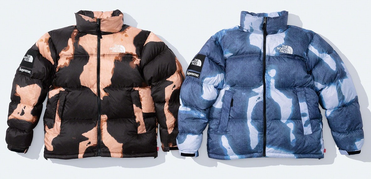 Supreme®/The North Face® Bleached Denim Print Nuptse Jacket