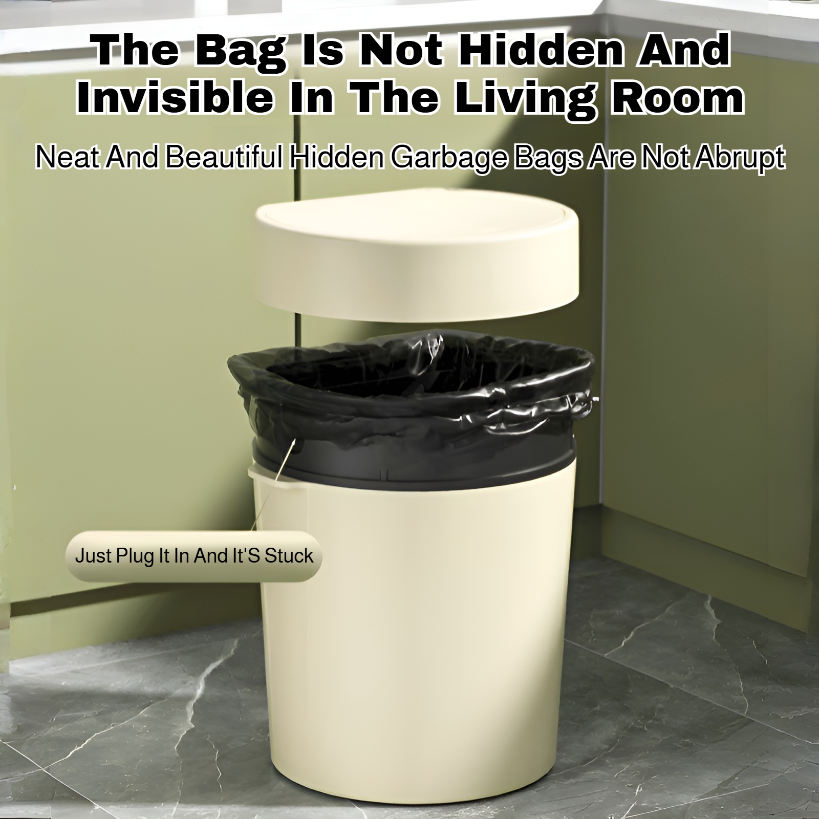 Household kitchen large-caliber trash can living room large-capacity trash can aromatherapy storage 