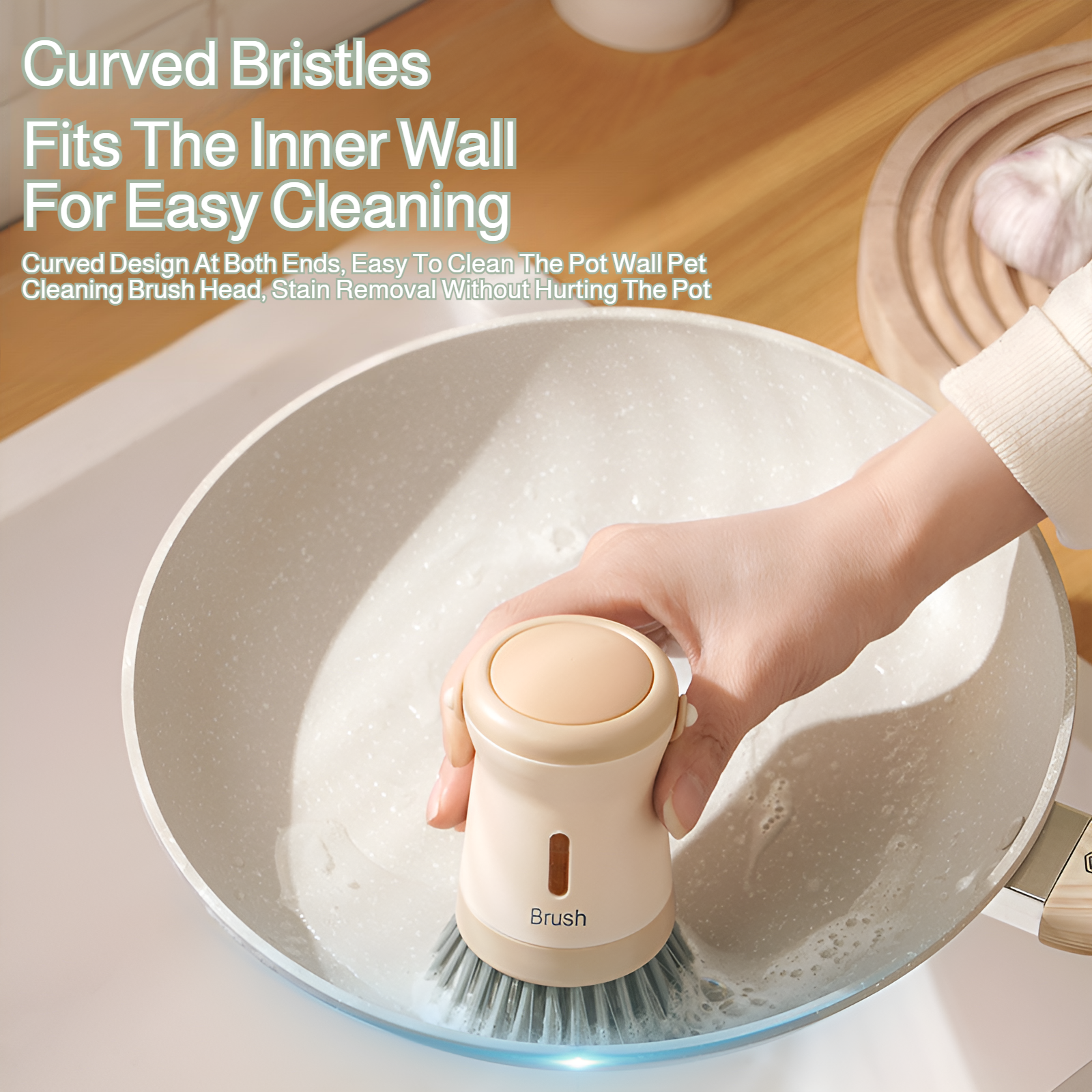 Pot brush artifact kitchen special pot brush does not stick to oil does not damage the pot multi-fun