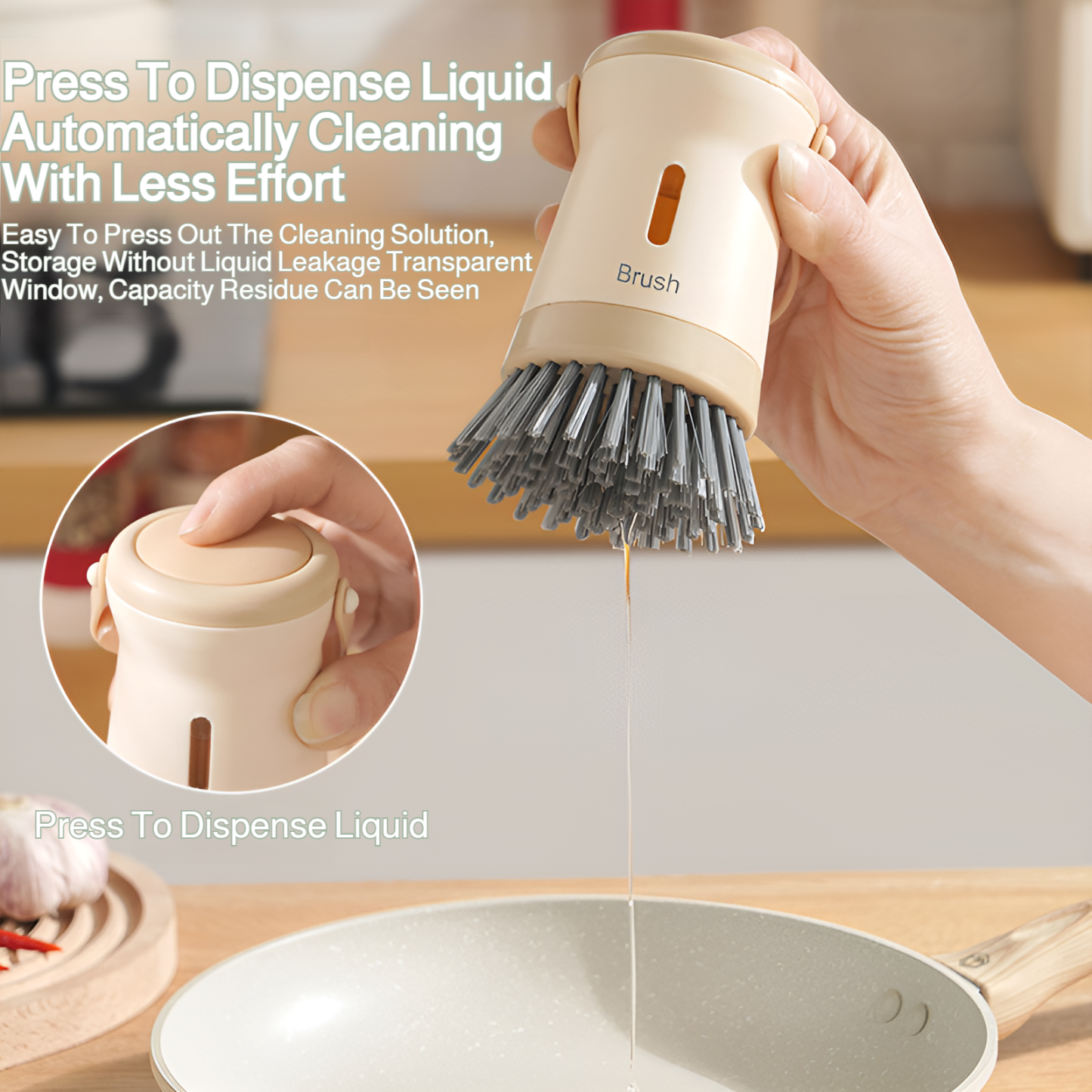 Pot brush artifact kitchen special pot brush does not stick to oil does not damage the pot multi-fun