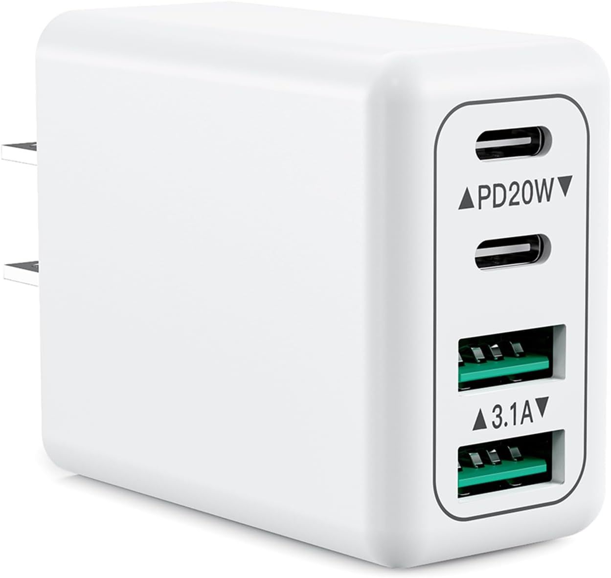 40W 4-Port Fast Type C Charging Block Dual Port PD Power