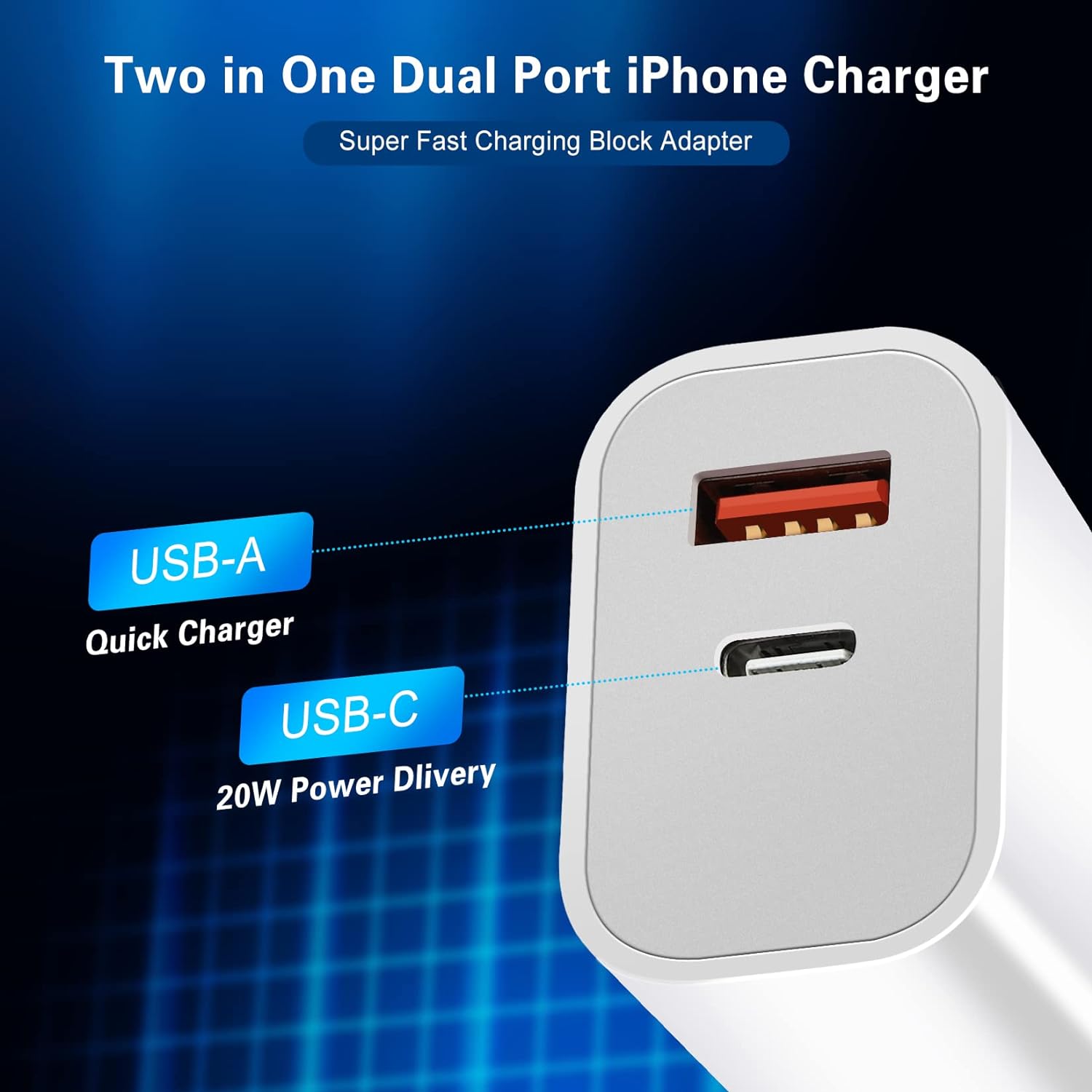 Charger Fast Charging Adapter[Apple MFi Certified]2Pack
