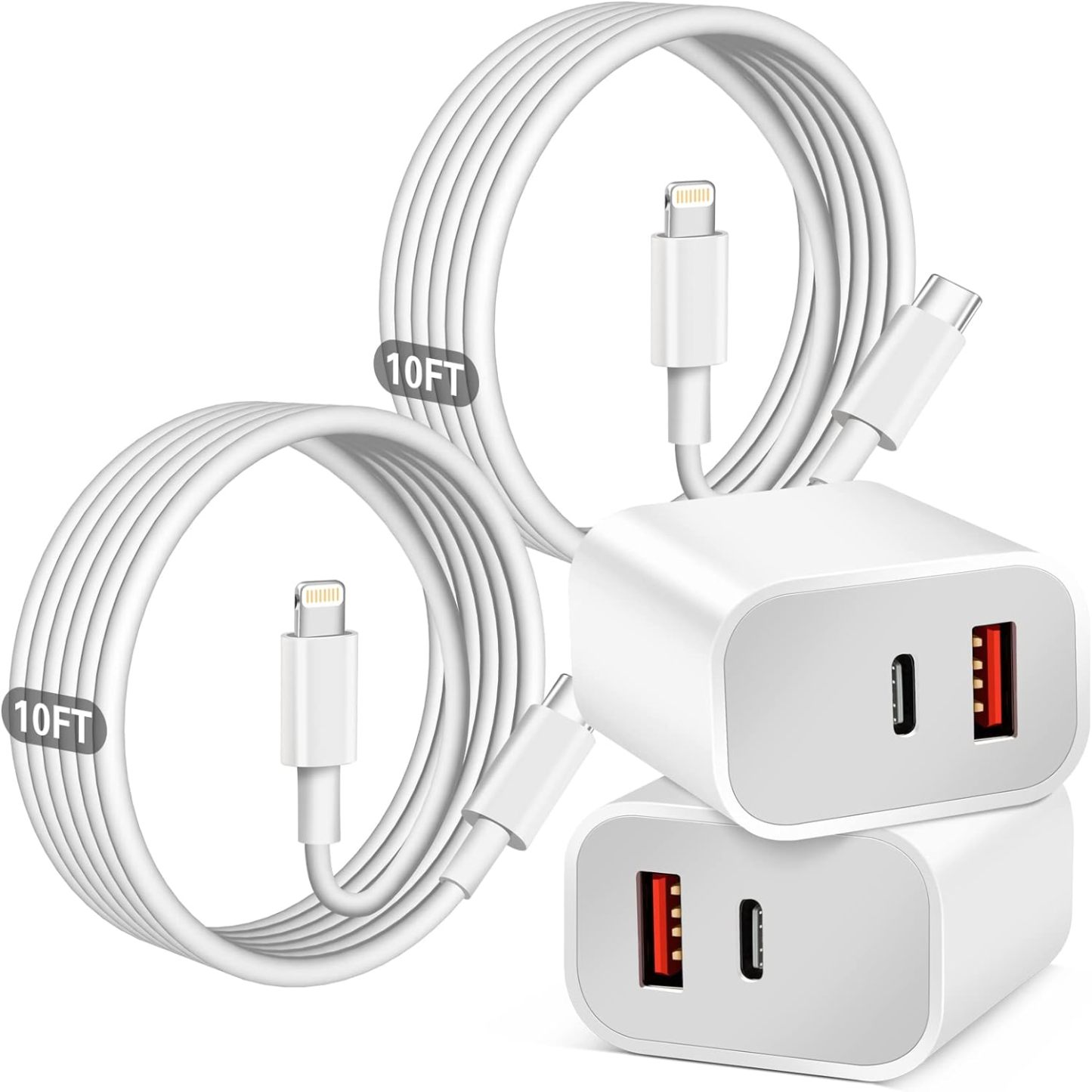 Charger Fast Charging Adapter[Apple MFi Certified]2Pack
