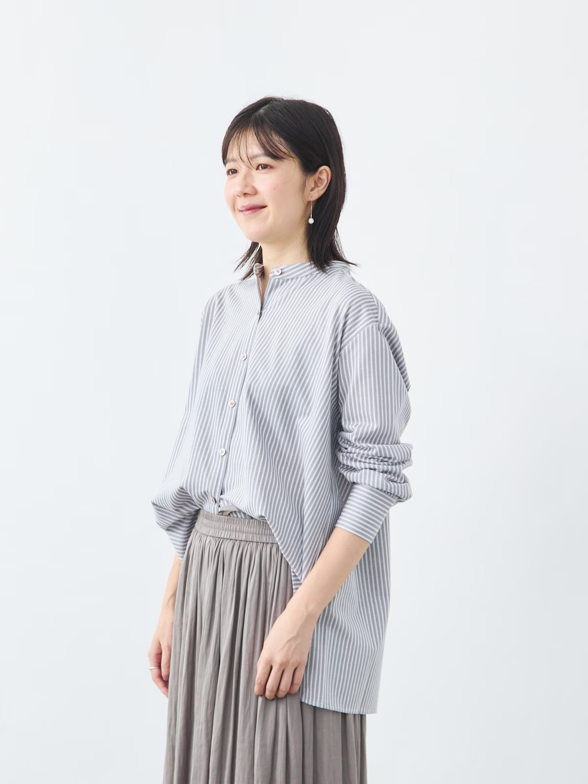 ストライプバンドカラーブラウス バランサーキュラー