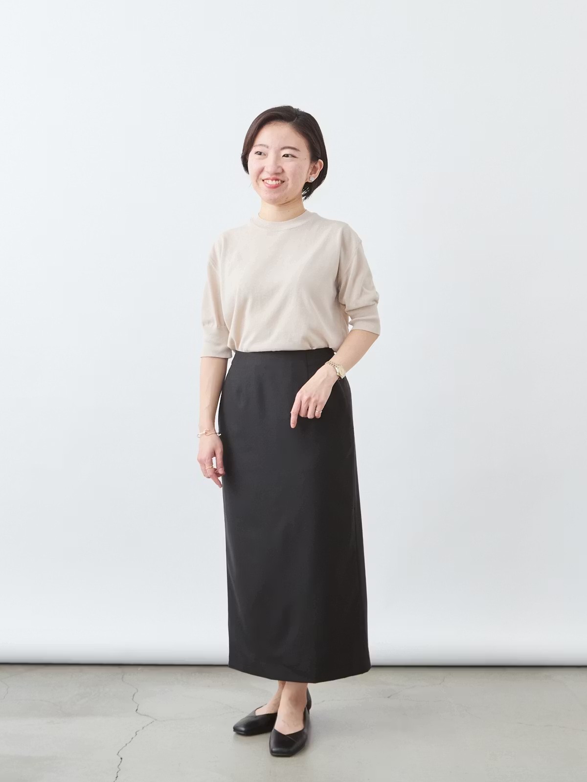 上質イージーストレートスカート