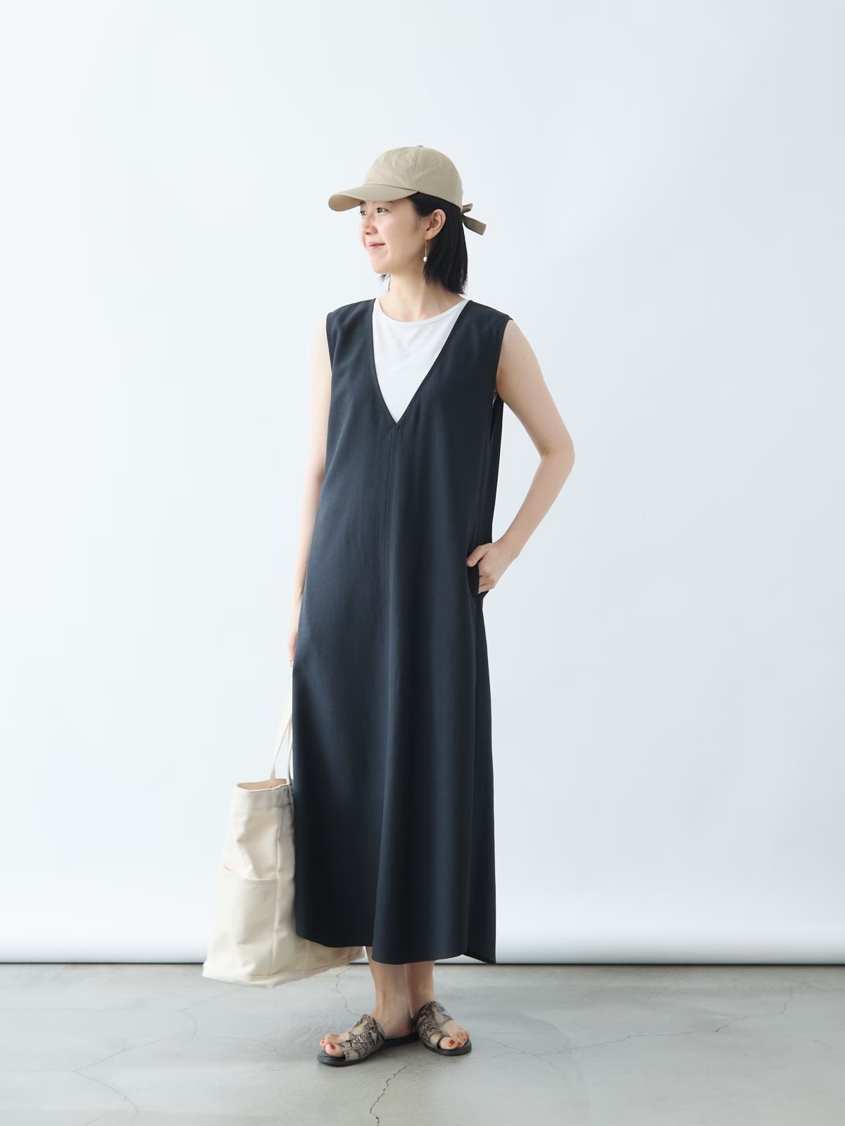 リネンライクジャンパースカート