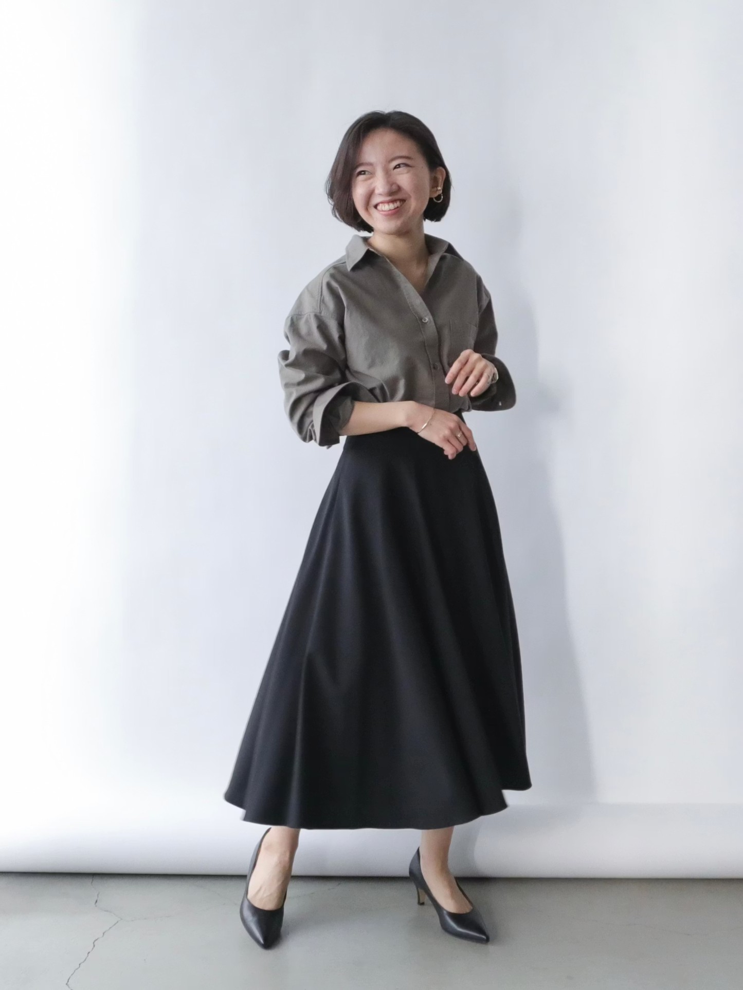 ノータックフレアスカート