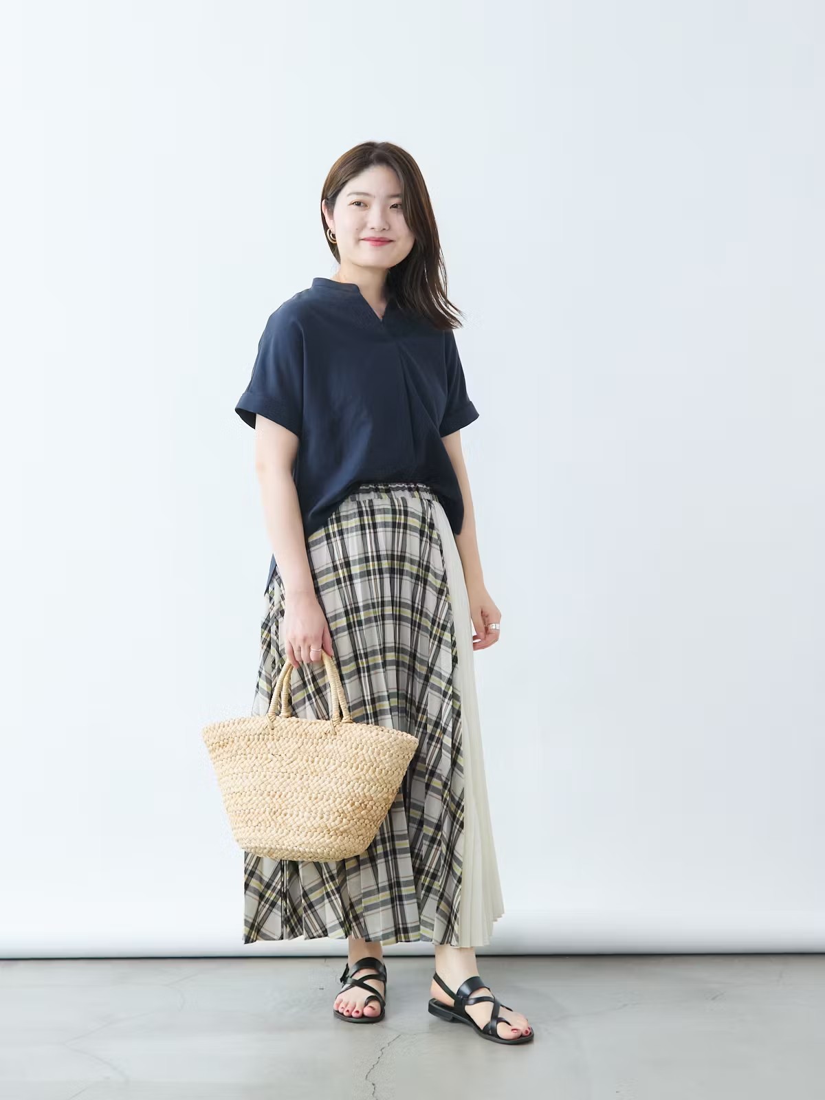 リネンライクブラウス