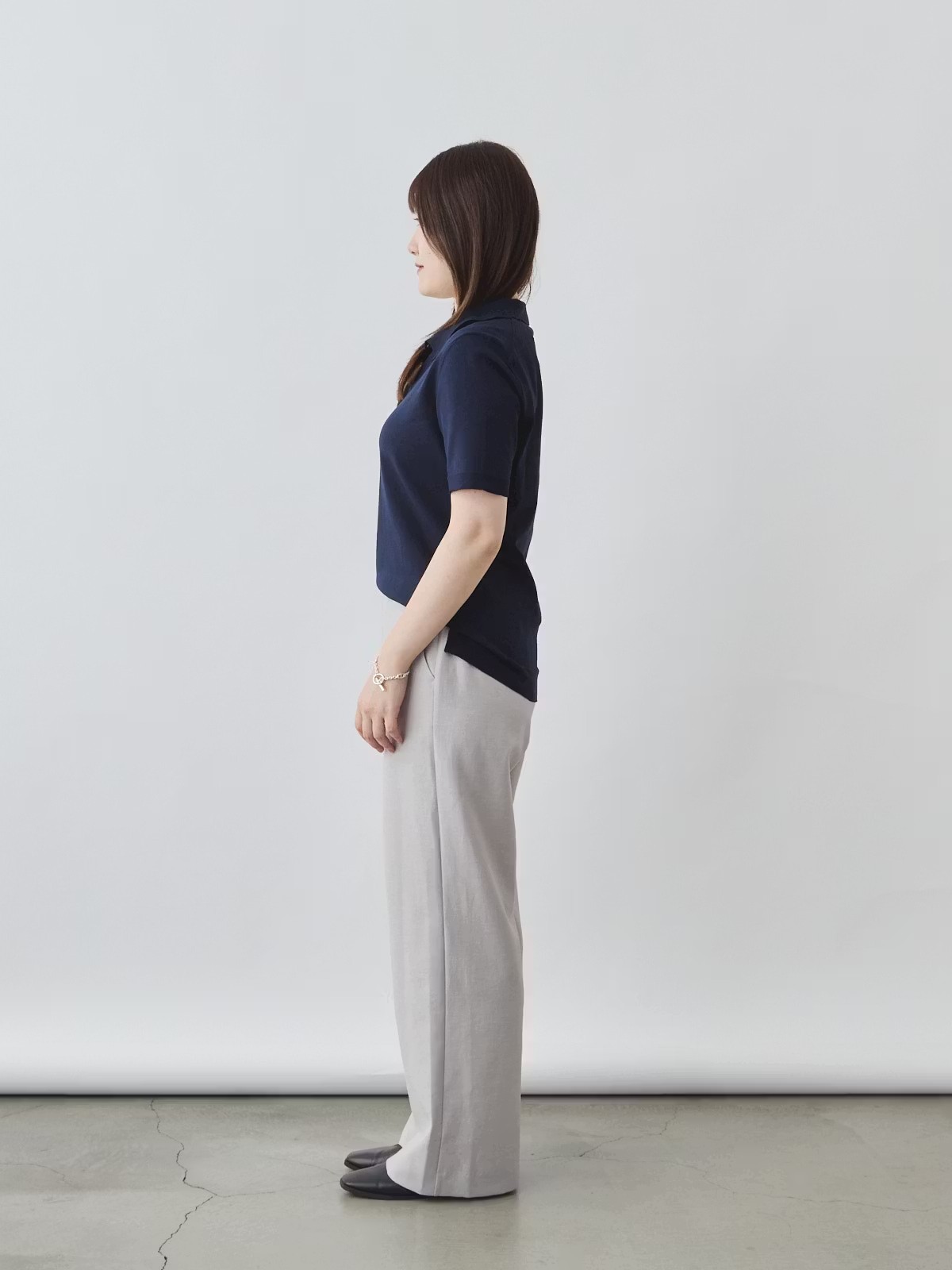 リネンライクパンツ セミワイド