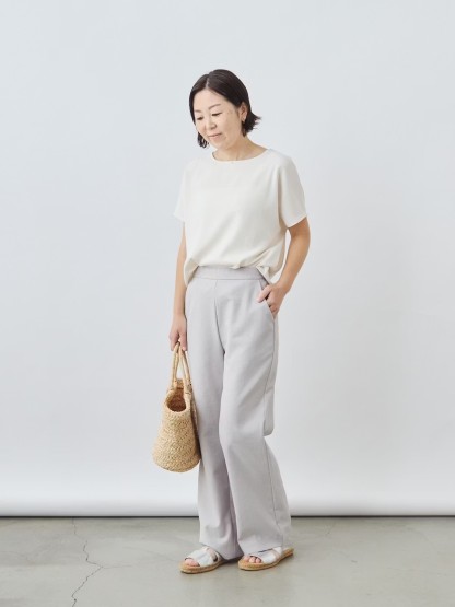リネンライクパンツ セミワイド