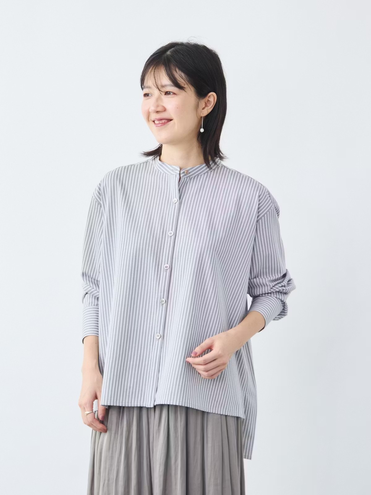 ストライプバンドカラーブラウス バランサーキュラー