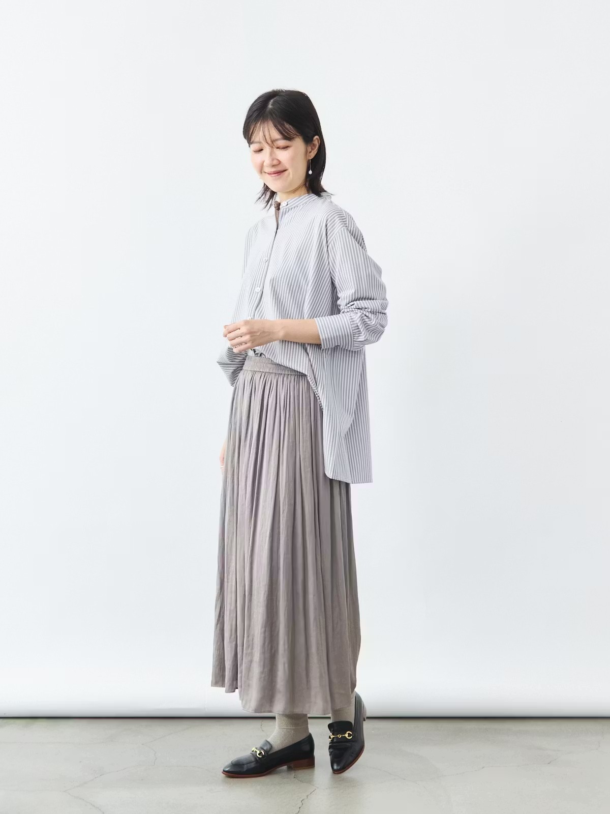 ストライプバンドカラーブラウス バランサーキュラー