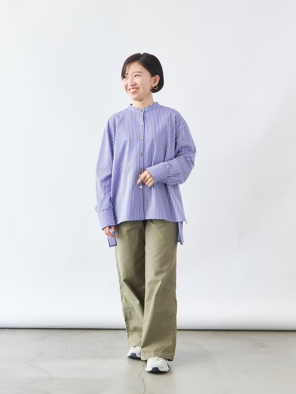 ストライプバンドカラーブラウス バランサーキュラー