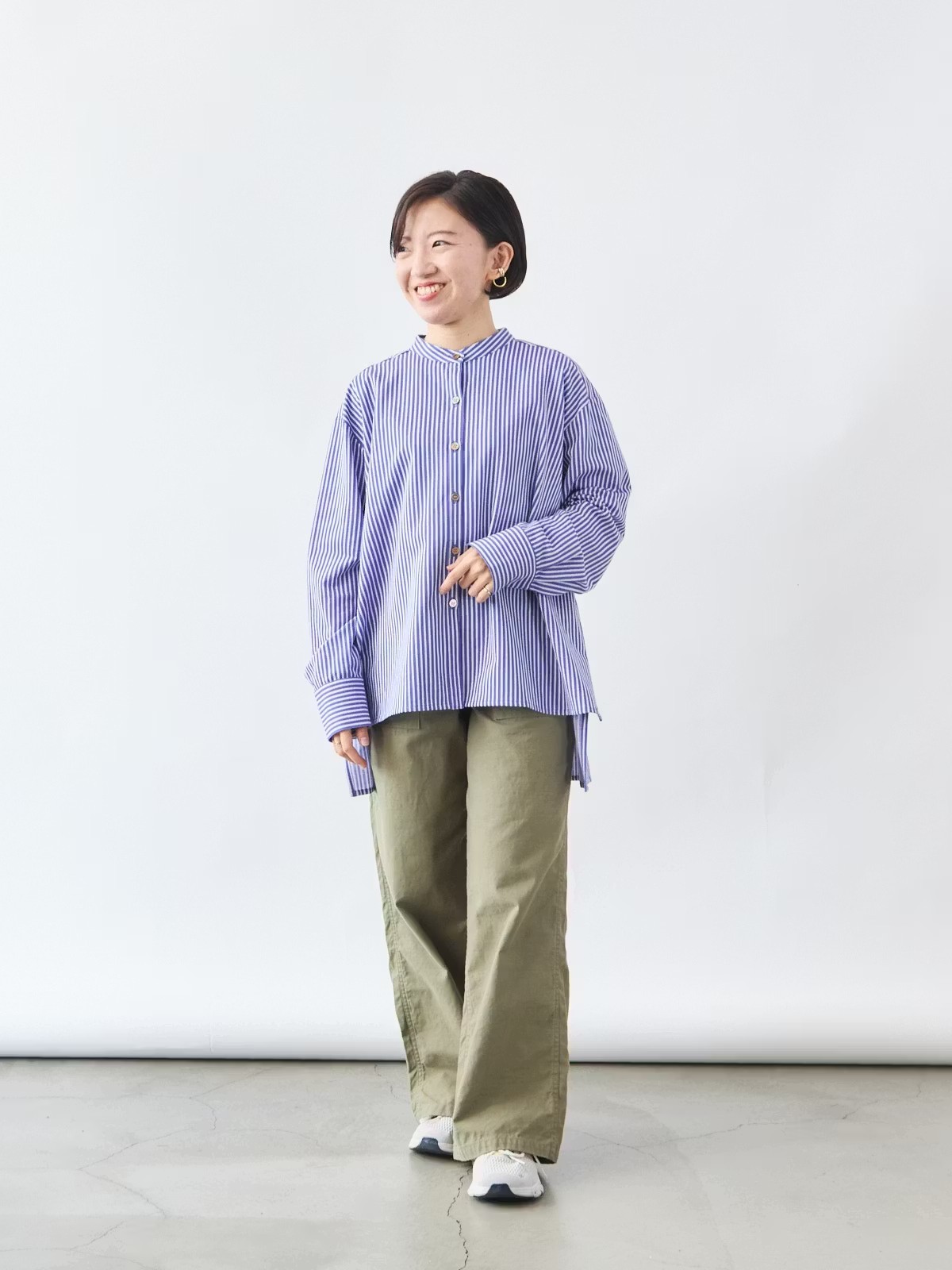 ストライプバンドカラーブラウス バランサーキュラー