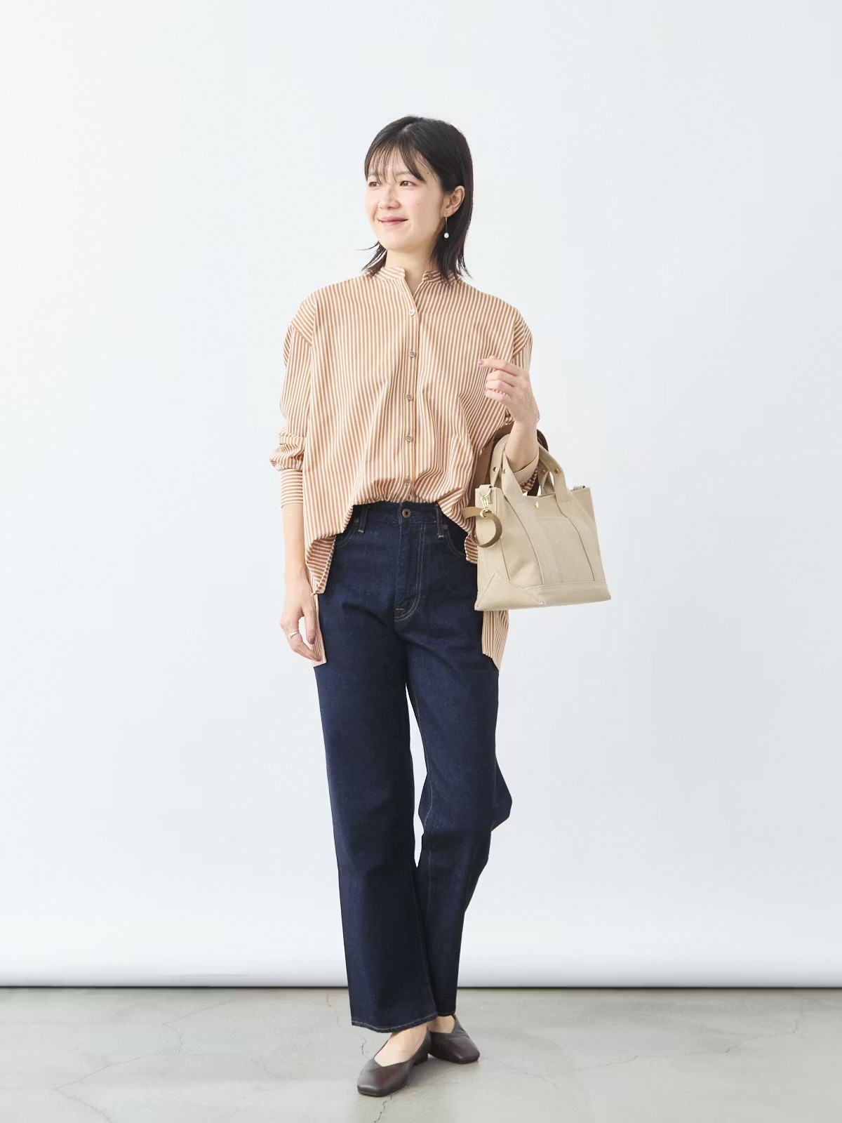 ストライプバンドカラーブラウス バランサーキュラー