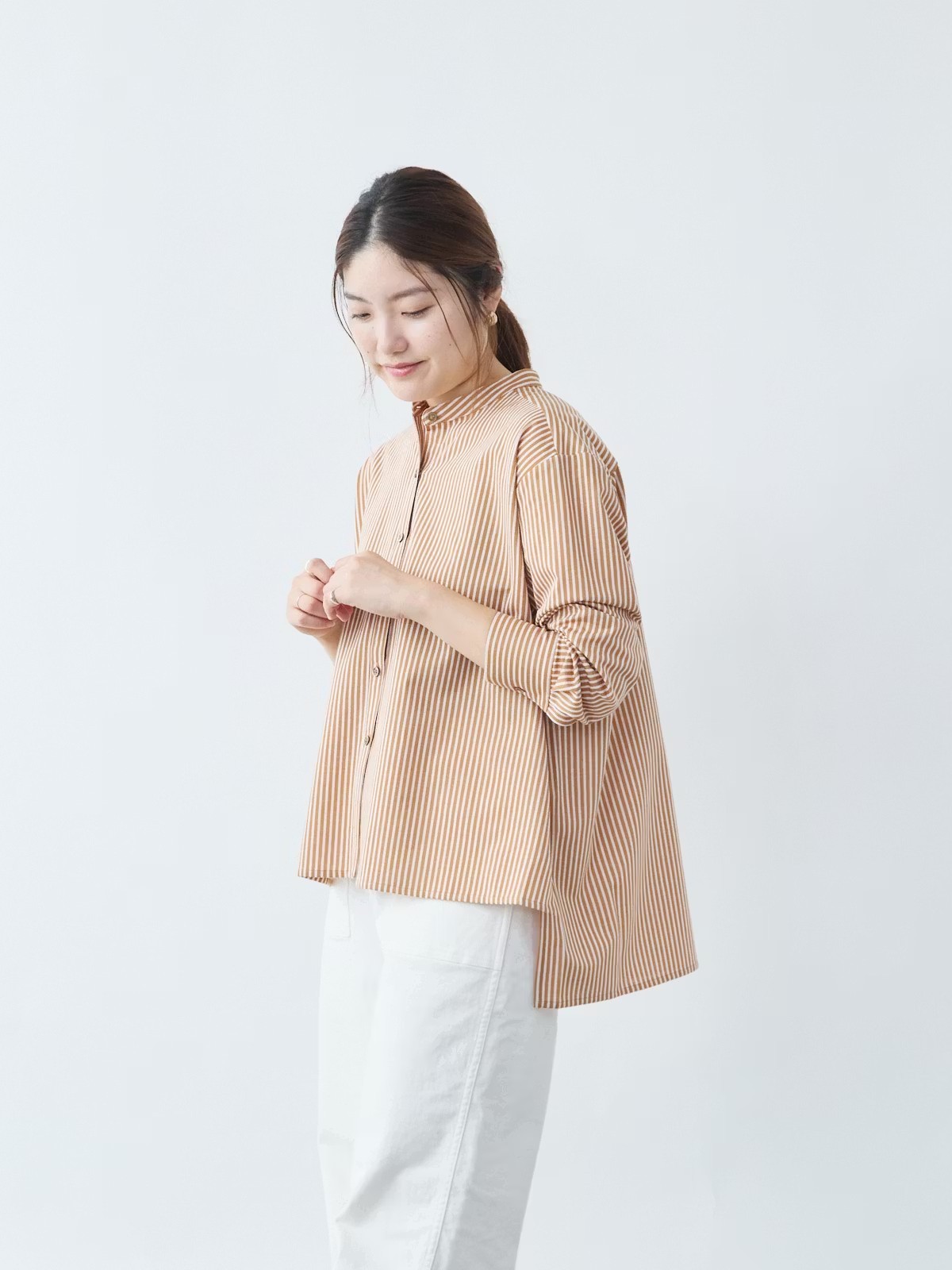 ストライプバンドカラーブラウス バランサーキュラー