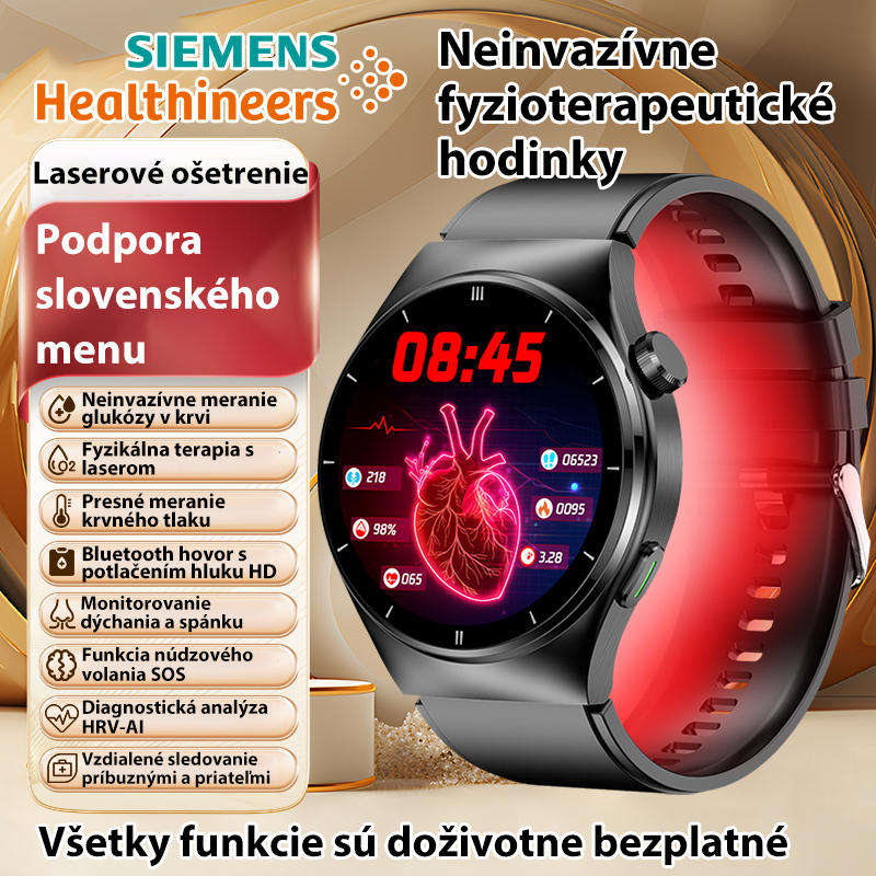 Hodinky Siemens Laser Therapy Watch monitorujú srdcovú frekvenciu / krvný tlak / hladinu cukru v krv