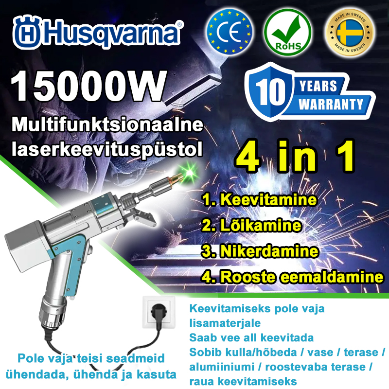 [Maailma esimene 4-ühes laserpüstol] Husqvarna 15000W multifunktsionaalne laserpüstol
