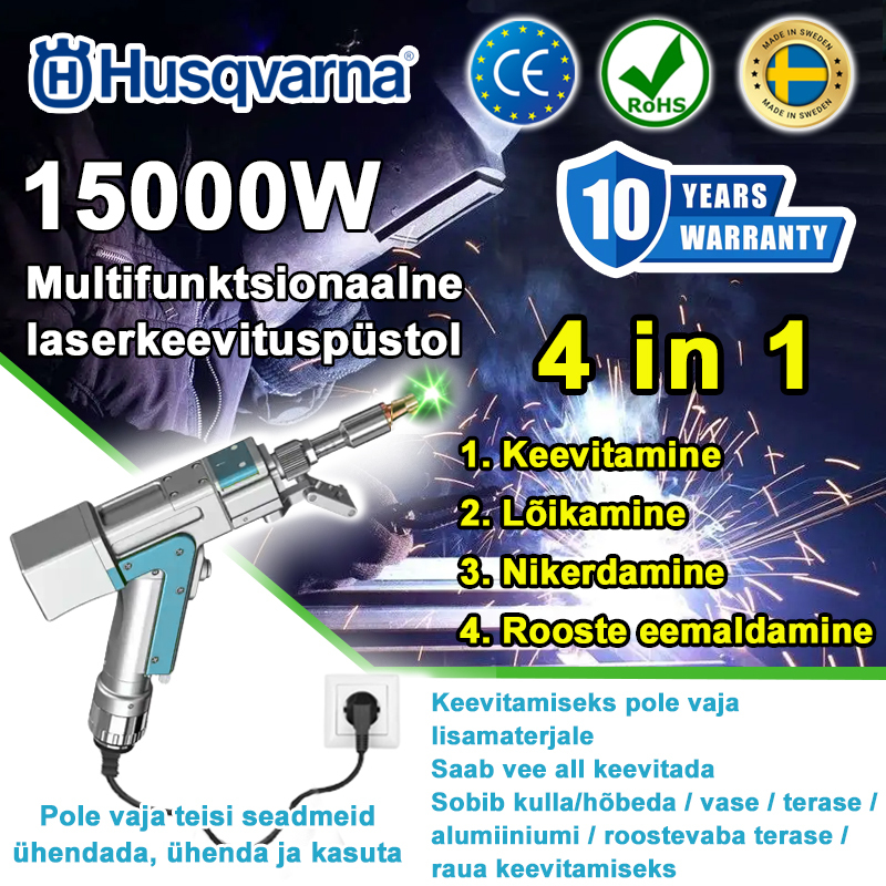 [Maailma esimene 4-ühes laserpüstol] Husqvarna 15000W multifunktsionaalne laserpüstol
