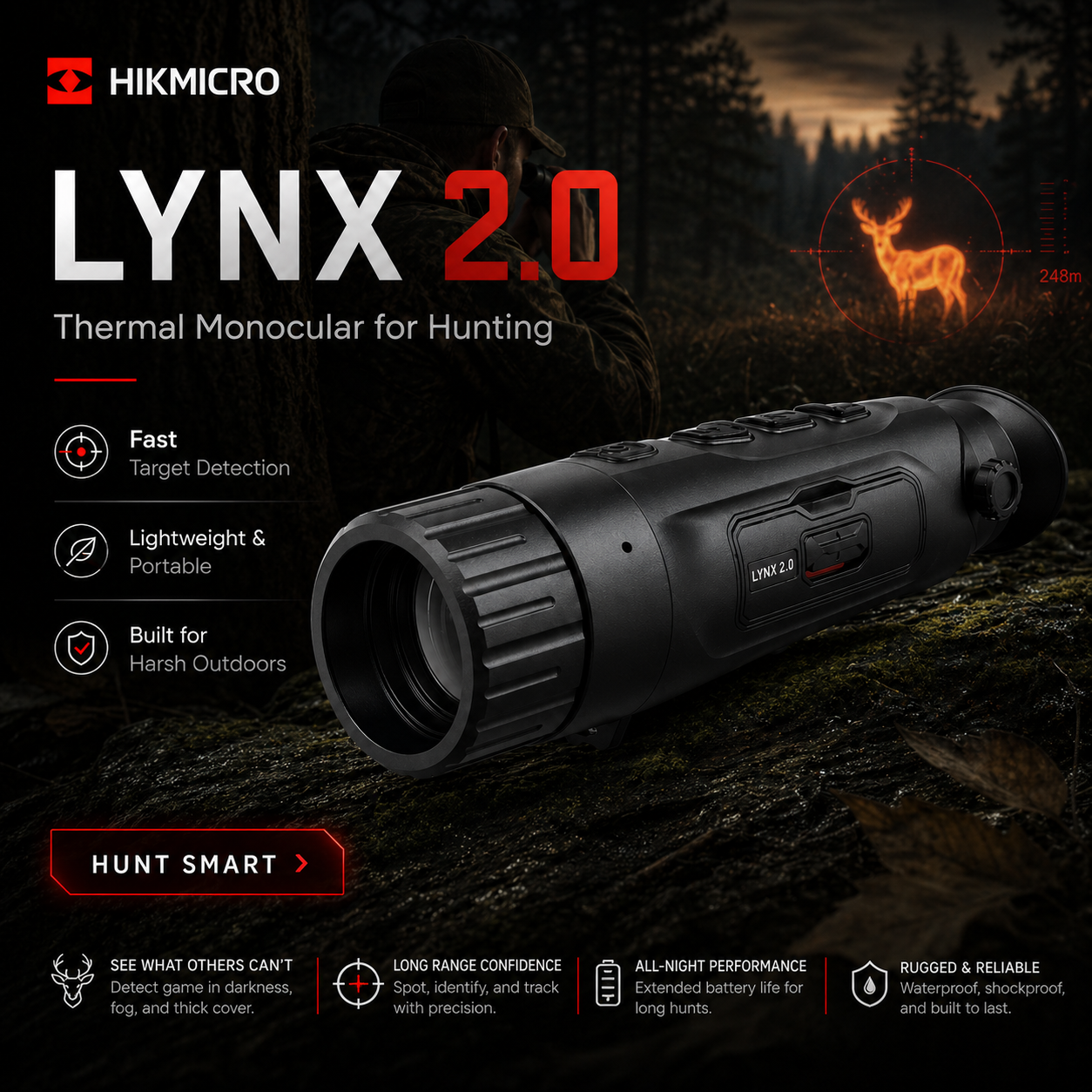 Hikmicro (HIKMICRO) LYNX 2.0 termovizijski teleskop sa udaljenošću posmatranja do 1800 m.