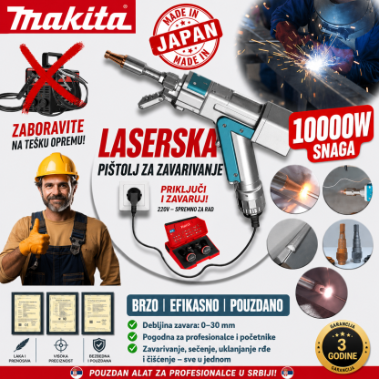 Makita 10000W 4 u 1 višenamenski prenosni laserski pištolj za zavarivanje