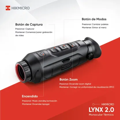 Telescopio termográfico HIKMICRO LYNX 2.0 con una distancia de observación de hasta 1800 m