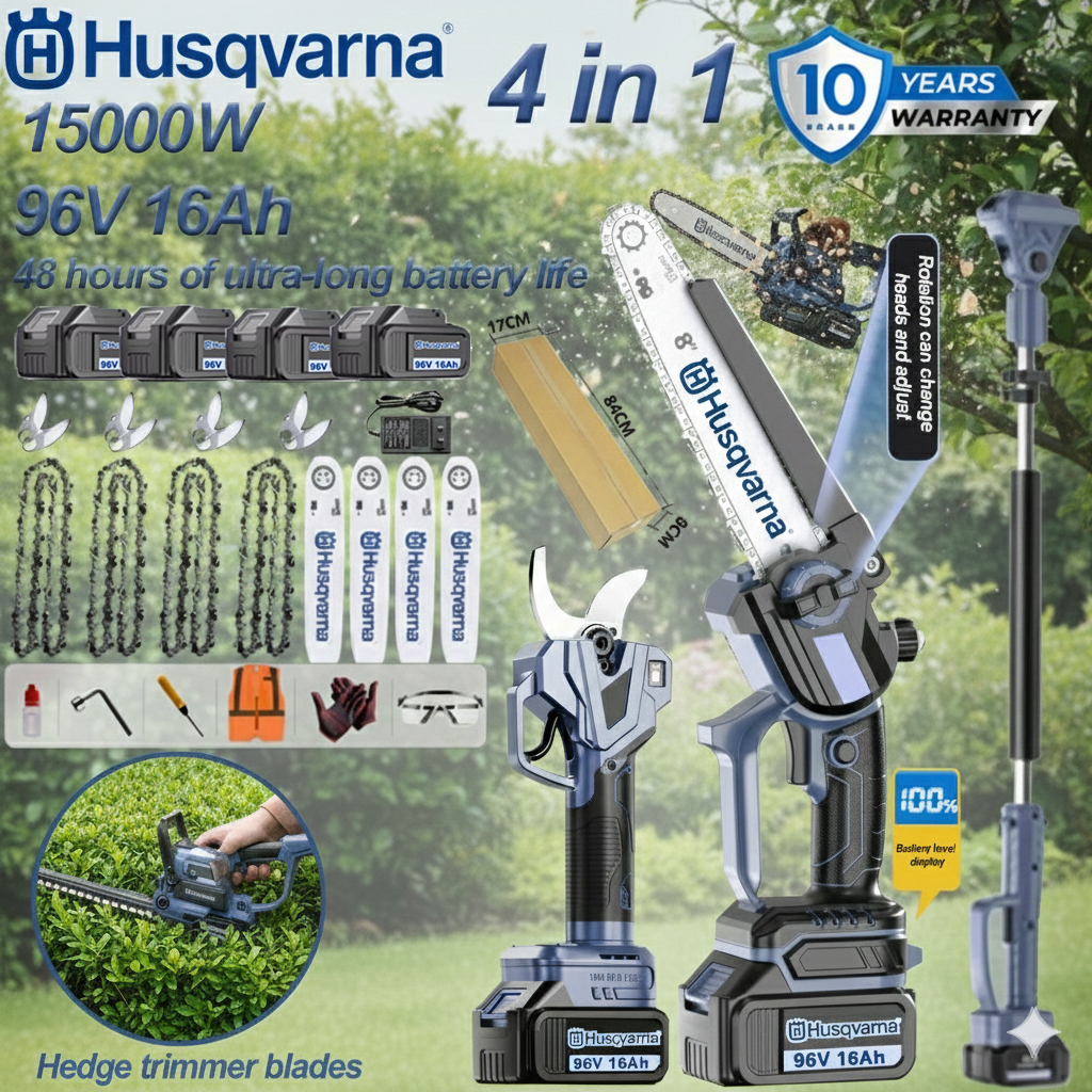 Zahradní sada Husqvarna 15000W 4 v 1 (nůžky na větve + motorová pila)