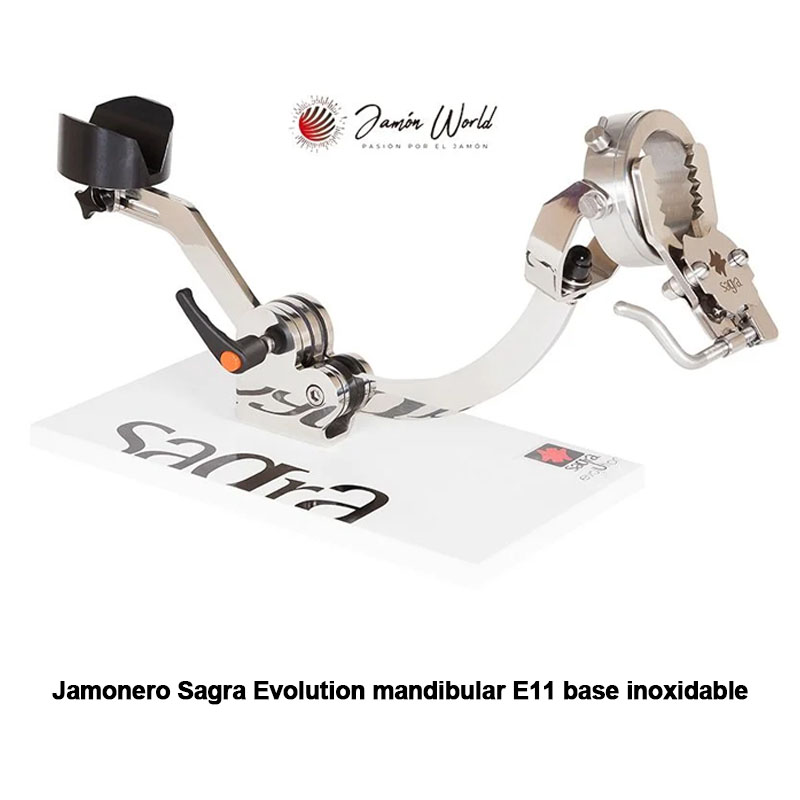 Jamonero de acero inoxidable, uno de los mejores soportes para jamón con giro y inclinación ajustabl