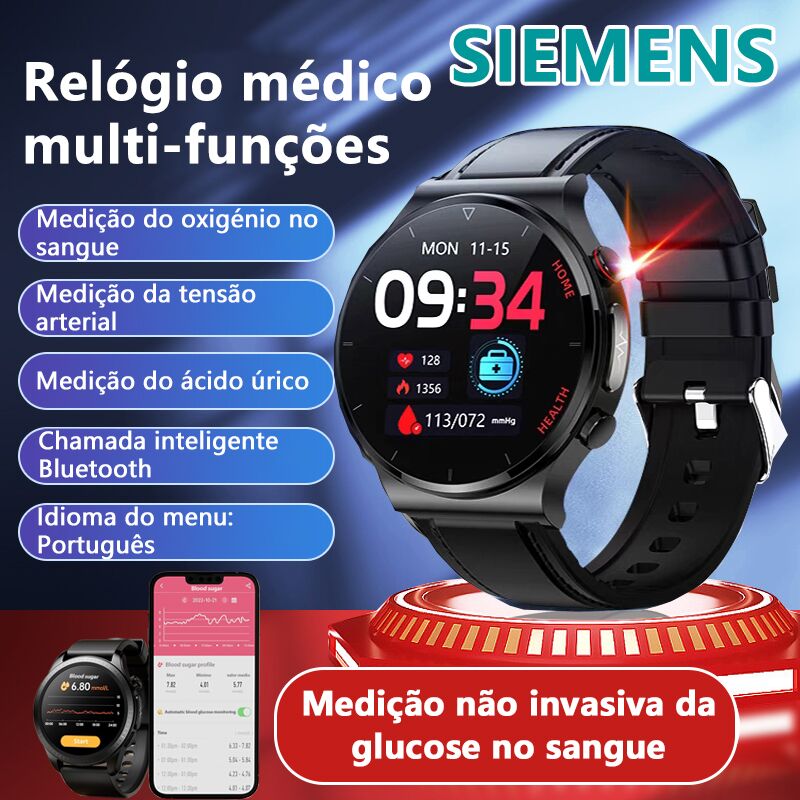 [Copy]O Siemens Laser Therapy Watch monitoriza o ritmo cardíaco/pressão arterial/açúcar no sangue