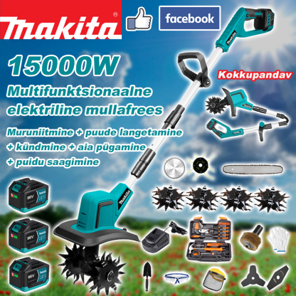 Makita multifunktsionaalne elektriline mullafrees (50% soodsam)