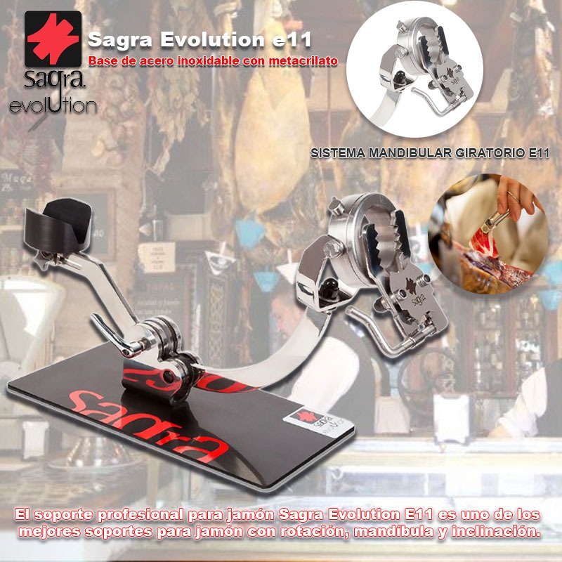 Jamonero de acero inoxidable, uno de los mejores soportes para jamón con giro y inclinación ajustabl