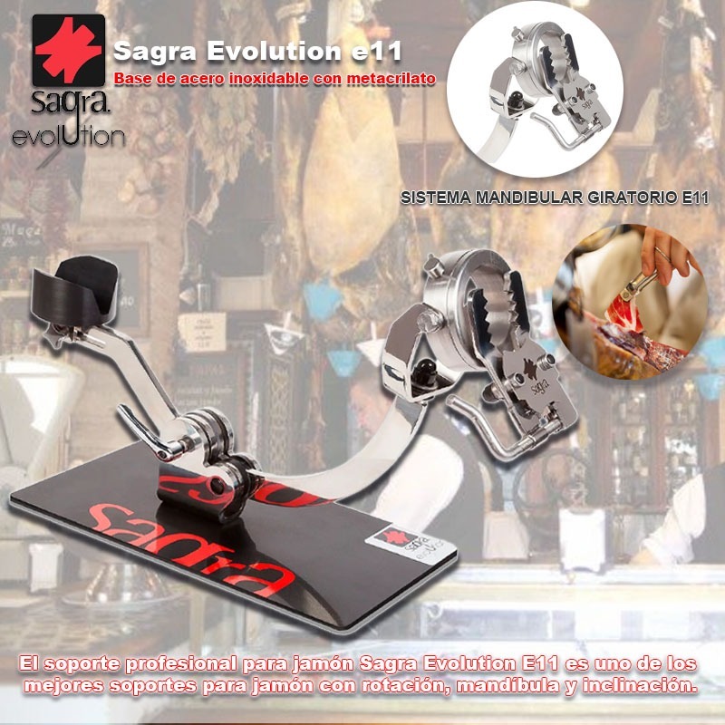 Jamonero de acero inoxidable, uno de los mejores soportes para jamón con giro y inclinación ajustabl