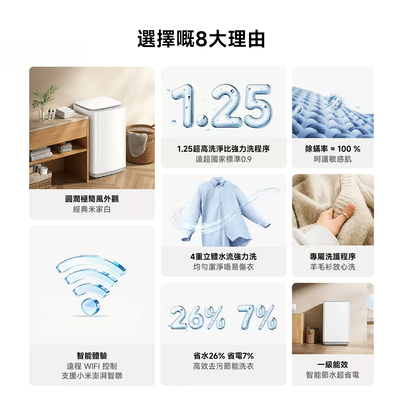 Xiaomi Mijia 小米米家 XQB100MJ109 (10KG) 智能除菌蟎超淨洗波輪洗衣機 澳門保養