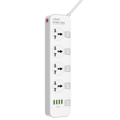 LDNIO 力德諾 SC4408C (S) 4位通用插座 多功能拖板 USB快充 手機平板通用 獨立開關 安全防護 澳門保養