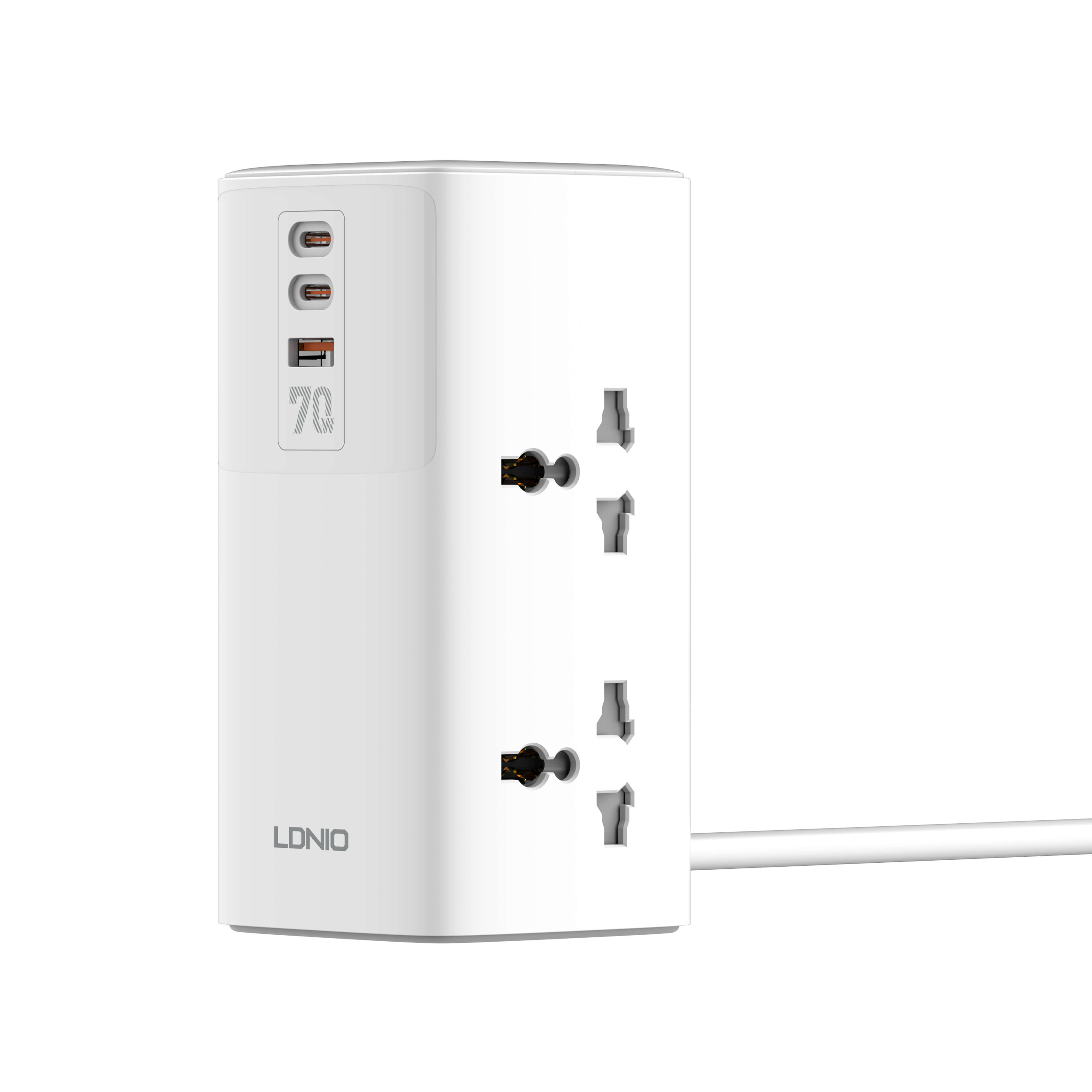 LDNIO 力德諾 立式塔式多功能拖板 SC4383 4位插座 2C1A快充接口 高溫阻燃 安全保護 桌面排插 澳門保養