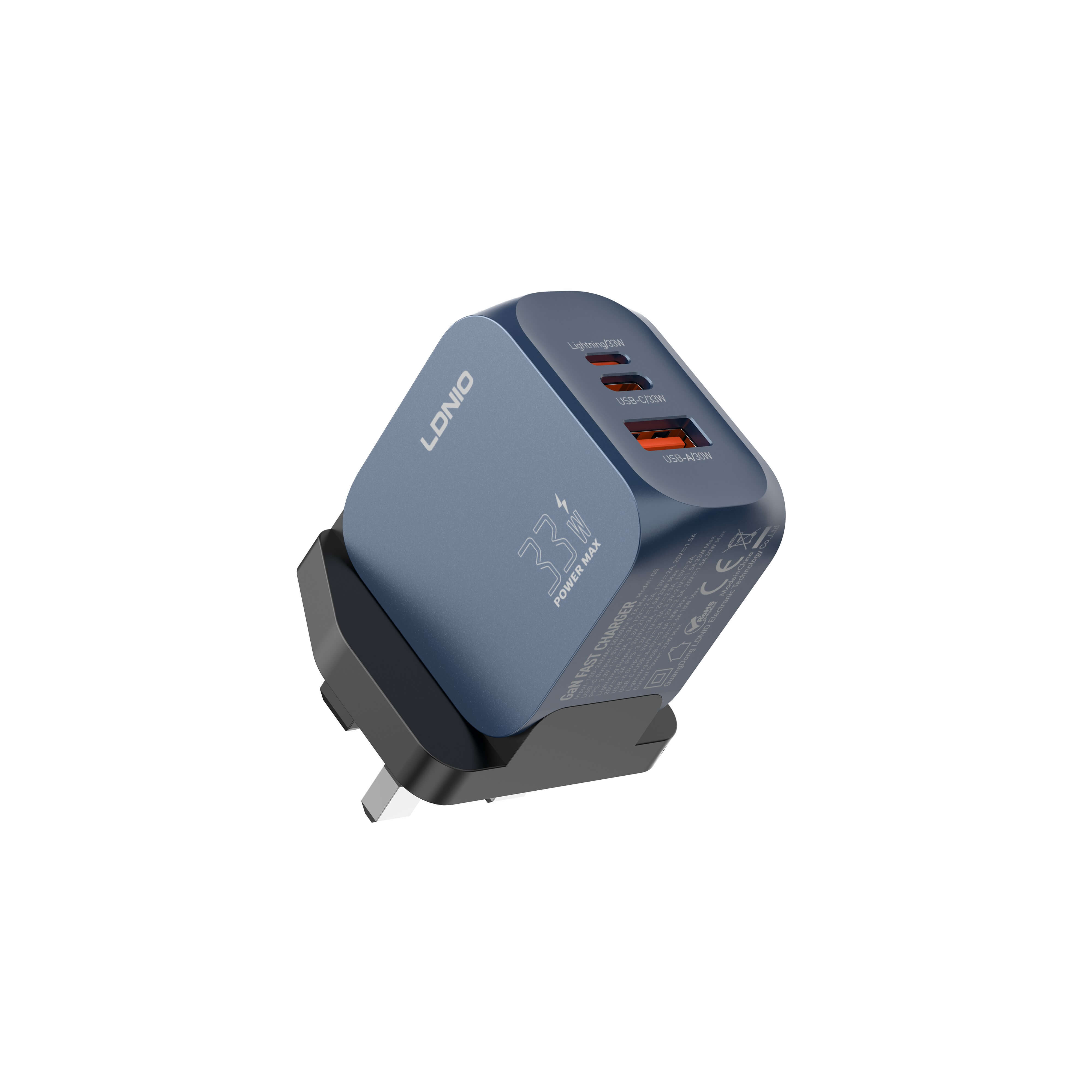 LDNIO 力德諾 Q5 33W PD 超級快充充電器 USB-C A雙口輸出 氮化鎵GaN 手機平板通用 智能分流 澳門保養