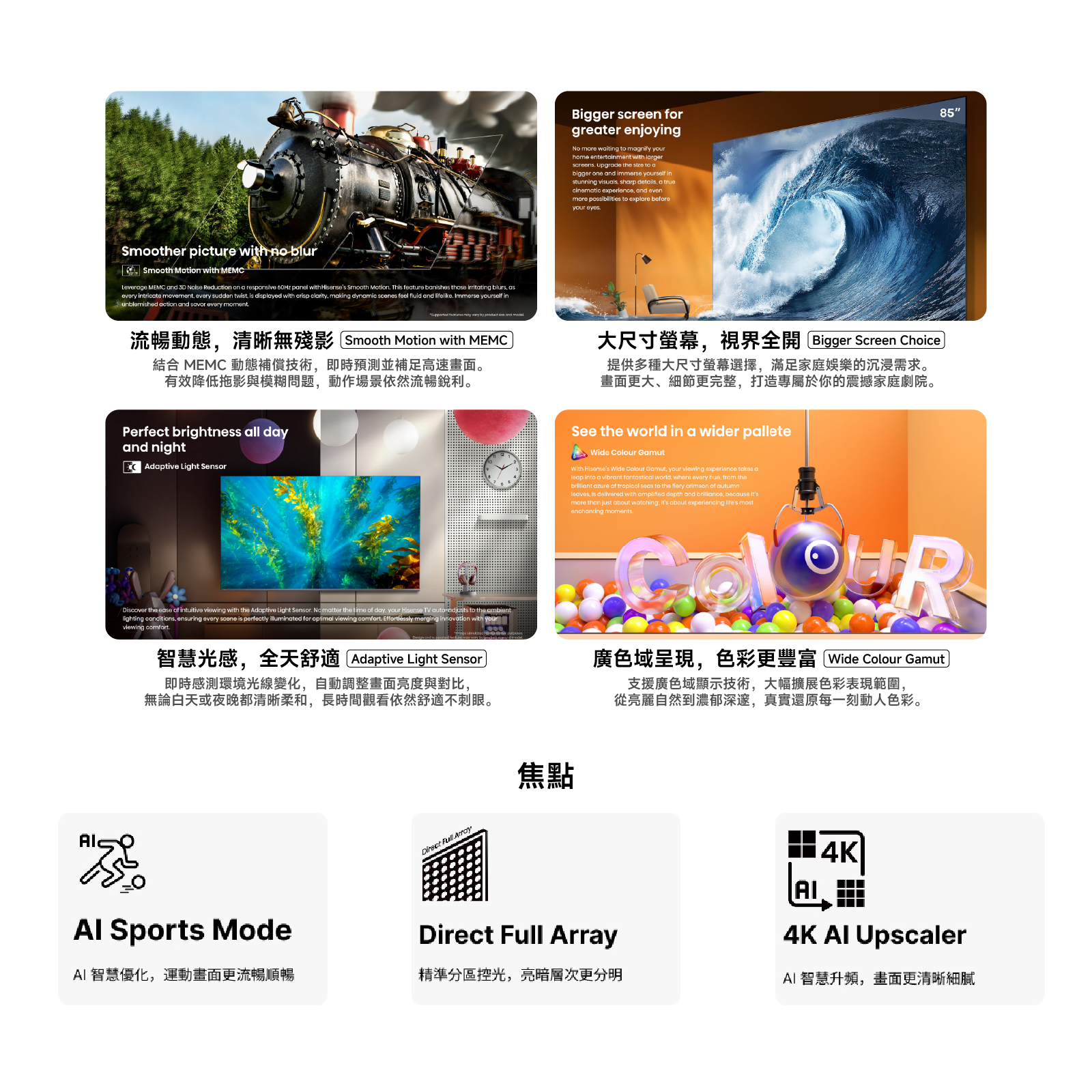 Hisense 海信 A6N 4K 智能電視 43-65吋多尺寸可選 超高CP值家居影音 澳門保養