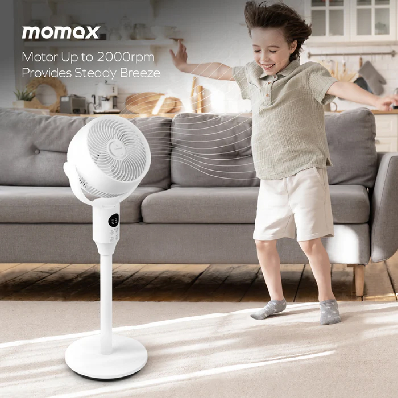 MOMAX Airoma Tower 3D 智能空氣淨化二合一風扇 3D全方位送風 HEPA過濾 香薰擴散 無葉安全設計 澳門保養