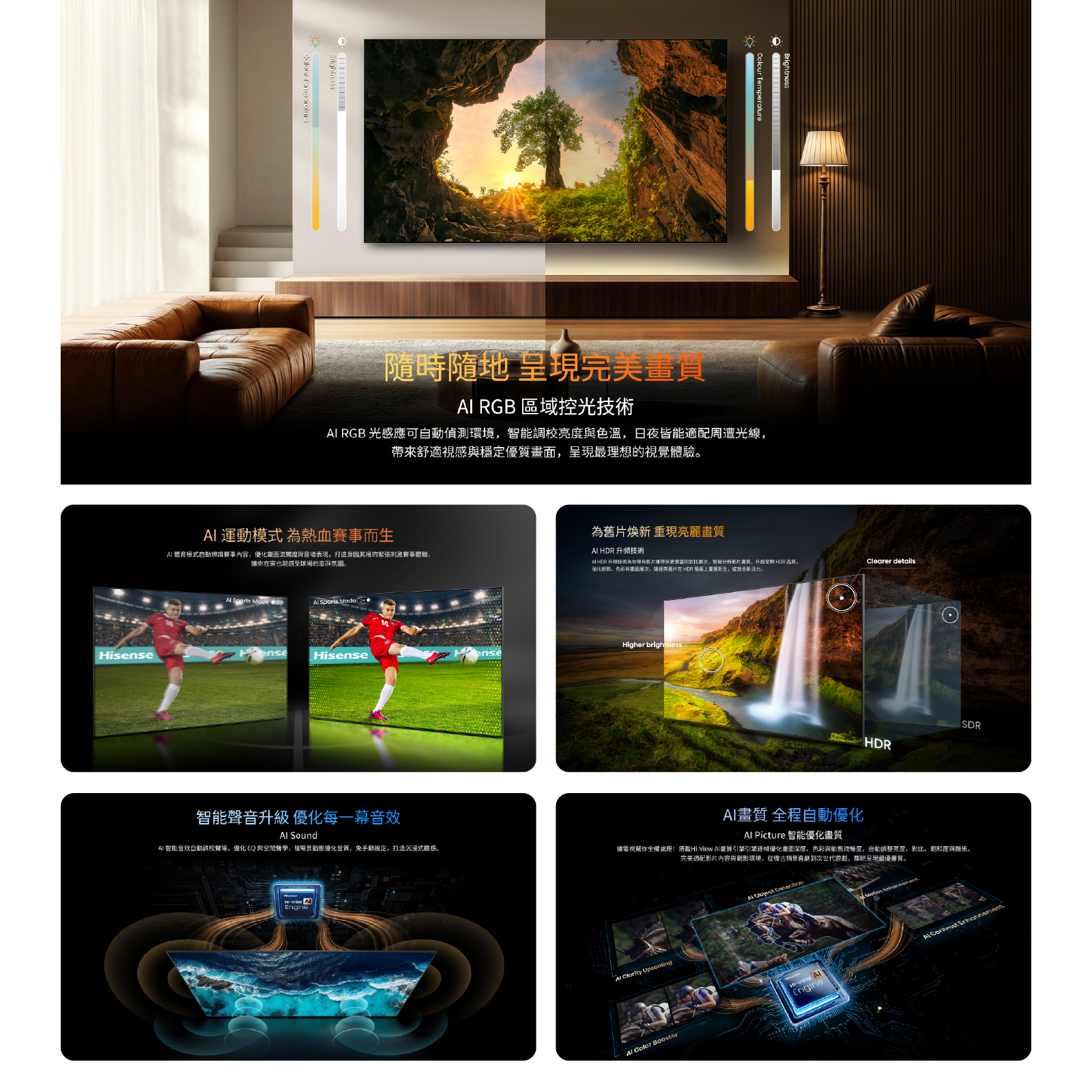Hisense 海信 U7SE ULED Mini-LED 4K 智能電視 50-85吋多尺寸可選 原生144Hz高刷 獨立重低音 澳門保養