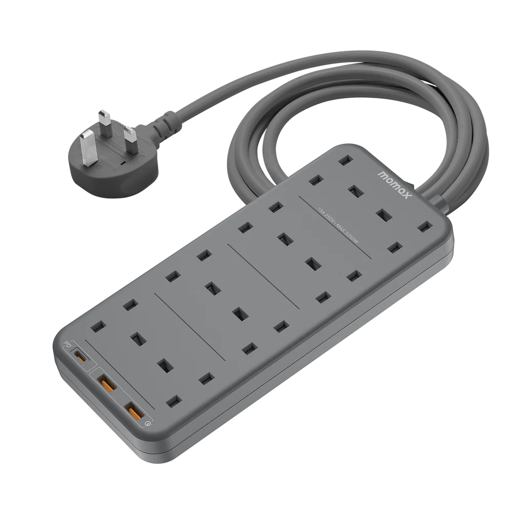 Momax ONEPLUG PD20W 2A1C 8位拖板 安全過載 澳門保養