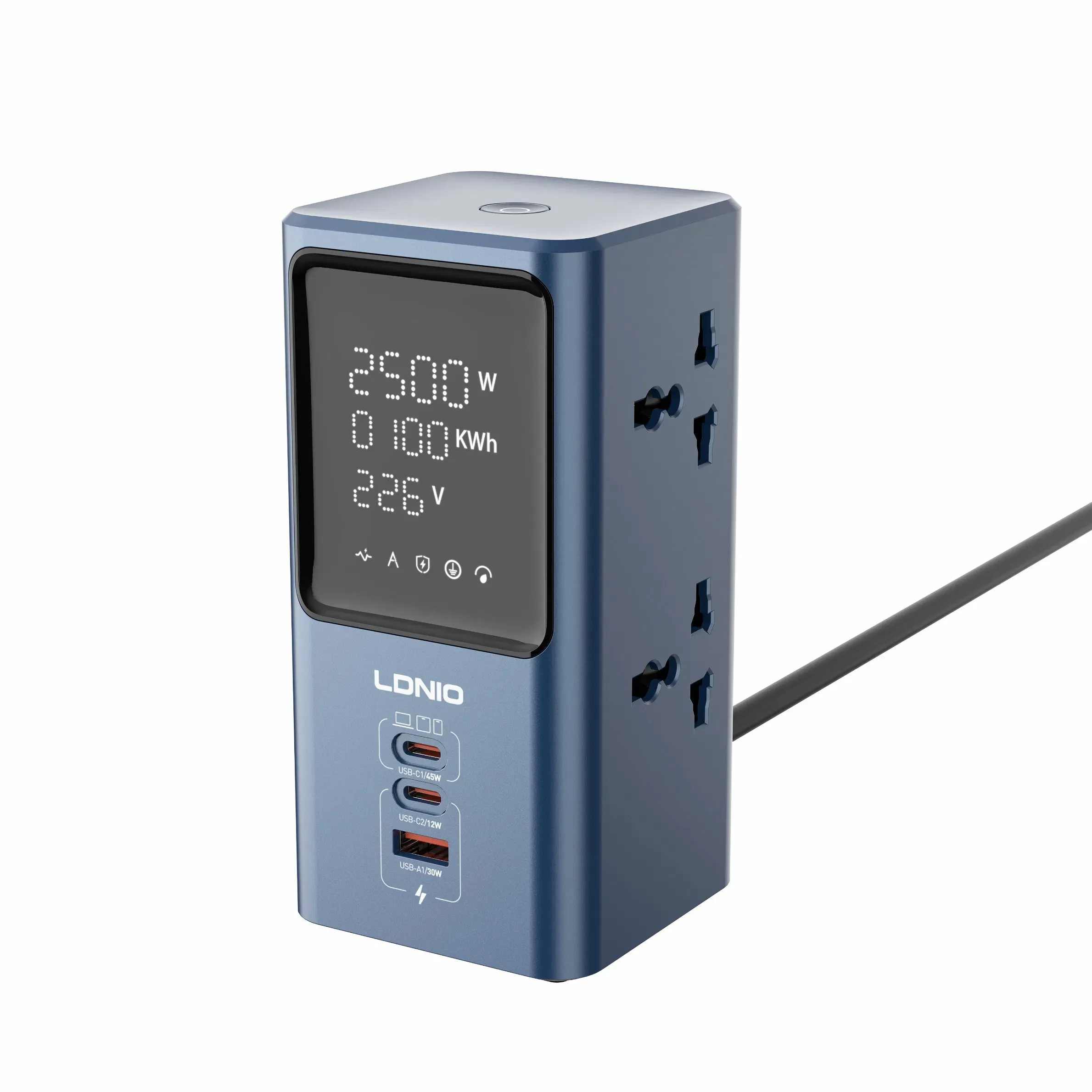 LDNIO 力德諾 SC2 7合1 塔式桌面充電站 GaN 氮化鎵 45W快充 智能排插 手機筆電通用 澳門保養