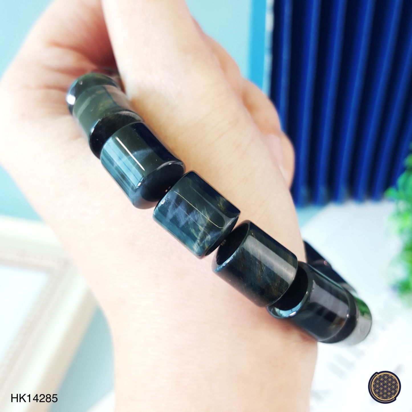 Blue Tiger Eye Cylindrical Bracelet