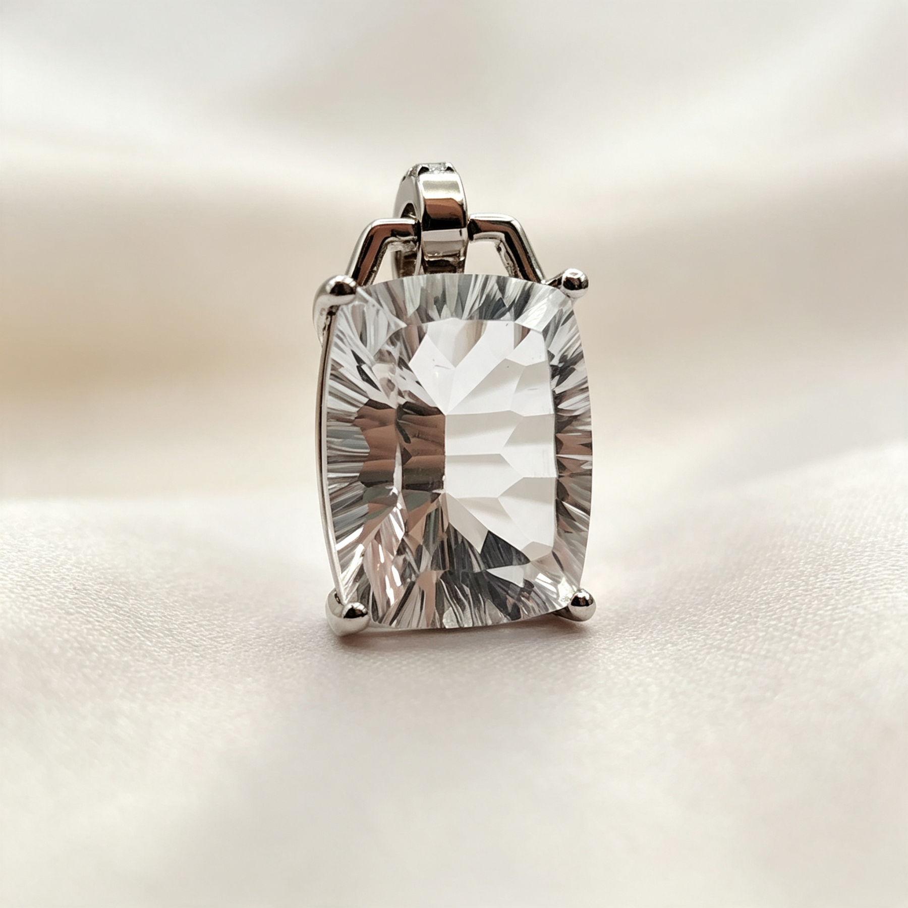 Exquisite Clear Quartz Rectangle Pendant
