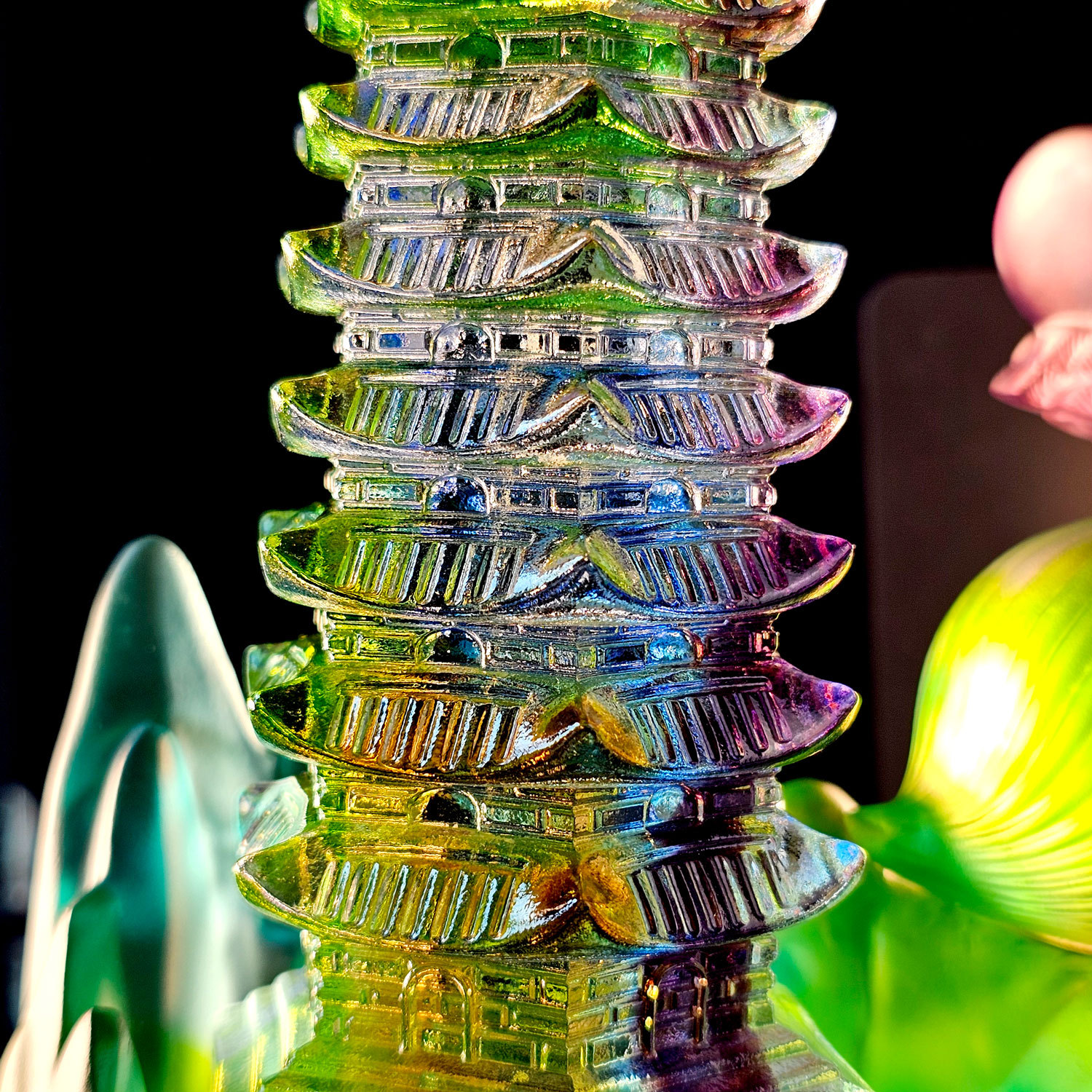 Colour Liu Li Pagoda With Pen