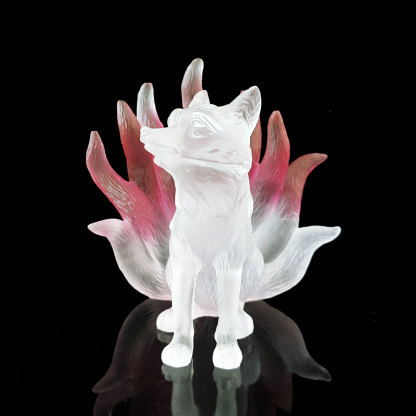 White Liu Li 3D Red Tip Gumiho Decoration