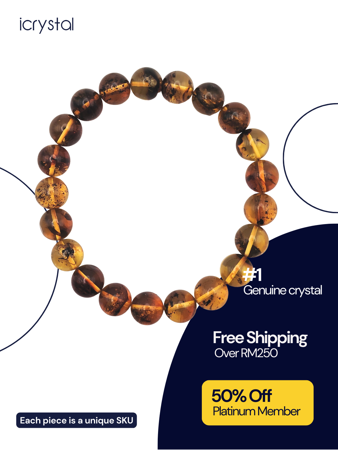 Amber Insect Bracelet