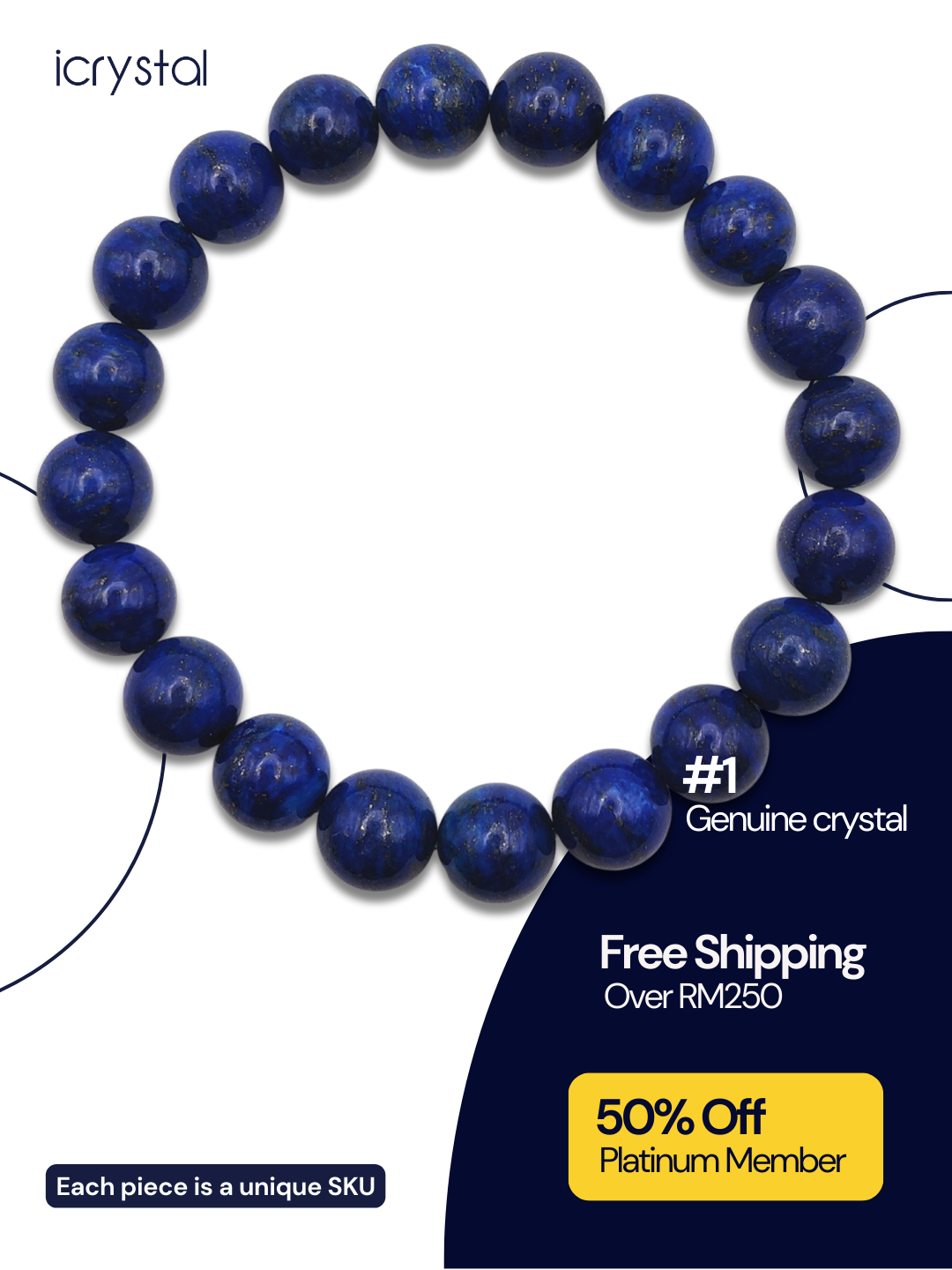 High Grade Lapis Lazuli Bracelet