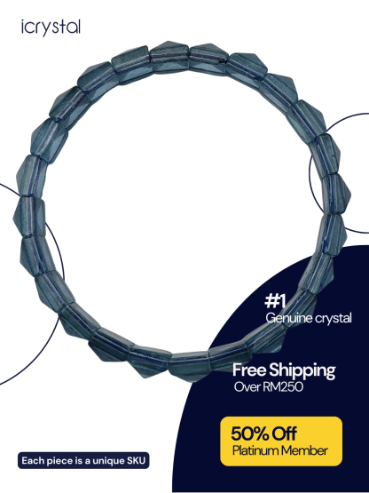 High Grade Devil Aquamarine Pyramid Flat Bracelet